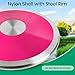OMYOPY 2 Pcs Sports Training Discus for School Track and Field, 1kg Nylon Discus with Steel Rim and Center, Men Women Discuses for Outdoor Practice Throwing(Pink)