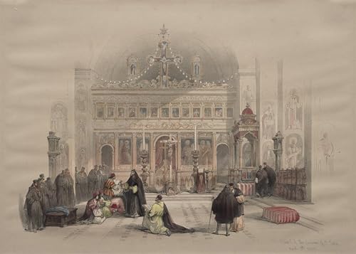 Toile Chapelle du couvent de Saint Saba David Roberts pour décoration murale salon