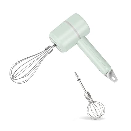 Cospex 3-in-1 Wireless Electric Hand Mixer, 3-Speed USB Rechargeable Hand Blender for Baby Food, Portable Electric Whisk Cordless Mini Handheld Mixer for Egg Beater, Cake, Baking & Cooking