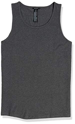 Amazon Brand - Peak Velocity Men's Pima Cotton Training Tank Top, Dark Grey Heather, Medium