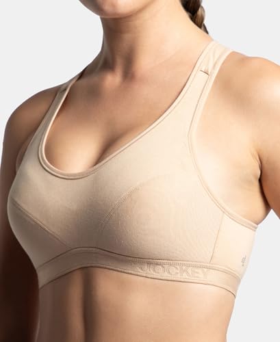 Image of Jockey 1378 Active Bra | Wirefree | Padded | Full Coverage | Racer Back | Super Combed Cotton Elastane Fabric