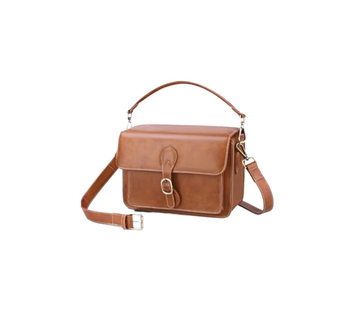 Borsa a tracolla for fotocamera for compatta Impermeabile retrò compatibile adatta for Canon for Nikon for Sony SLR DSLR obiettivo for Mirrorless marrone(M Brown 2.0 Leather)