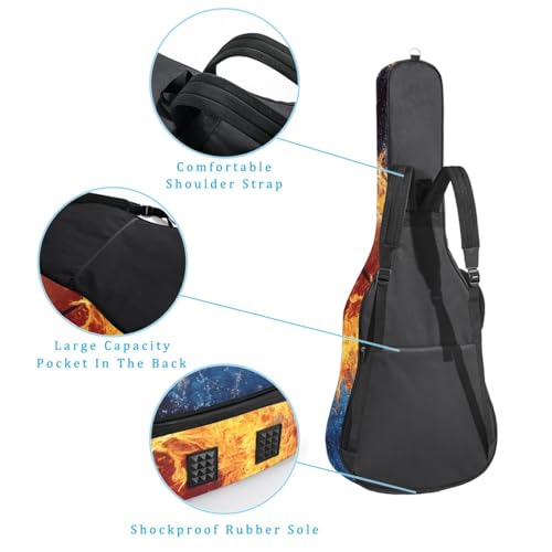 Housse de guitare pour transport à vélo avec sangle confortable