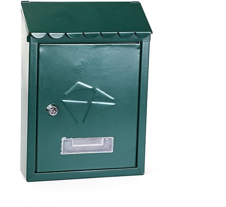 HBJWOV A Five Color Iron Mailbox with Rainproof and Keyed Mailbox(Gray)