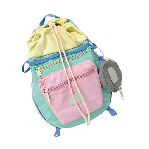 Mochila de inspiración japonesa grande con cierre de cordón y correa ajustable para libros