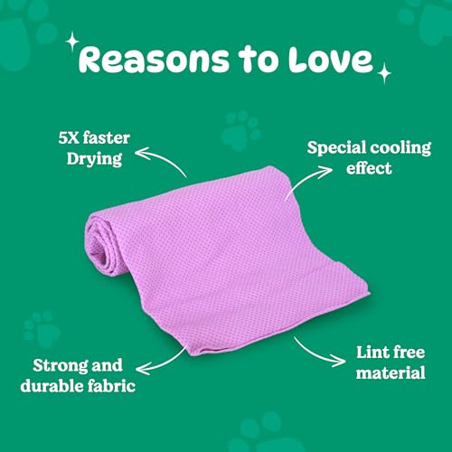 Image of BASIL Microfiber Ultra-Soft, Quick-Absorbent & Cooling Towel for Pets | Eco-Friendly, Fast-Drying Bathing Towel for Dogs & Cats of All Breeds | Perfect for Travel & Outdoor Uses | Blue | Pack of 2