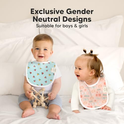 Image of 8-Pack Organic Baby Bibs for Boys, Girls - Soft Cotton Drooling and Teething Bibs for Baby Girl & Boy, Extra Absorbent, Easy To Clean & Put On for Toddler, Newborn, Infant 0-24 Months (Countryside)