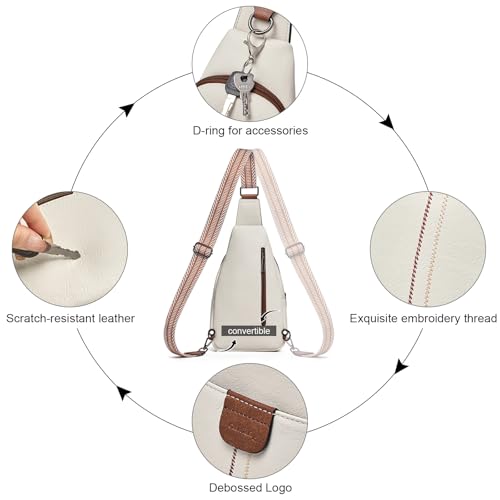Image of cakang Womens Sling Bag Crossbody Bags for Women Vegan Leather Sling Backpack Daypack Fanny Pack Crossbody Purse Travel