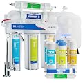 Max Water 100 GPD Reverse Osmosis Water Filtration System - 5 Stage RO System with NSF Certified Tank, Faucet and 4 Extra Filters - Under-Sink/Wall Mount System - Model : RO-5W2