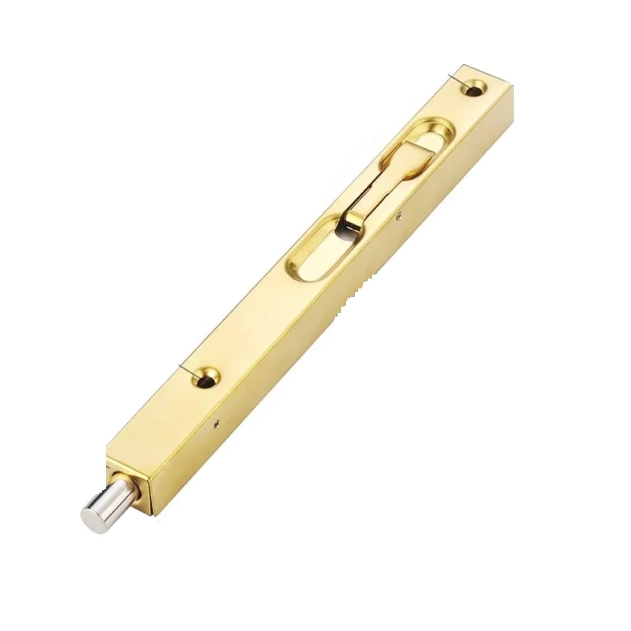 Ayztantine Gold-8Inch Door Flush Bolt Latch Lock Concealed Door Stainless Steel Flush Bolt Concealed Door Latch Hidden Anti Theft Insert Lock For Double Wooden Doors Security Hardware For Bedroom, Bathroom(Gold-8Inch)