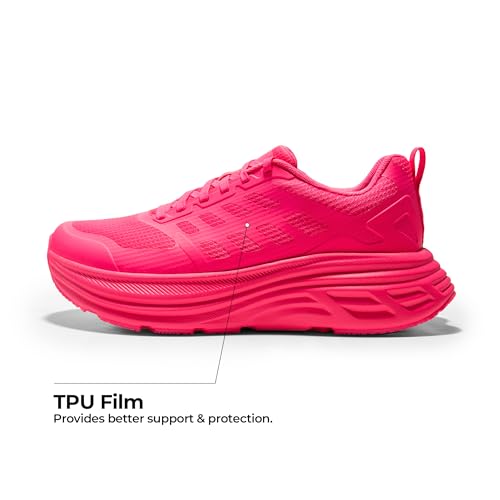 NORTIV 8 NORTIV 8 Women's Walking Shoes Cushion Running Tennis Shoes ActiveFloat Non-Slip Comfortable Breathable Workout Gym Sports Athletic Fashion Sneakers,Size 8,Hot Pink,SNWS245W