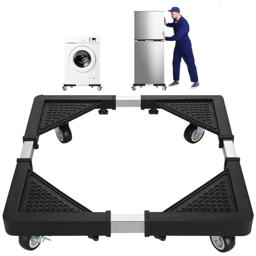 Suporte Móvel Universal, Suporte para Maquina de Lavar Roupa com Rodinha, Ajuste de Tamanho, Capacid