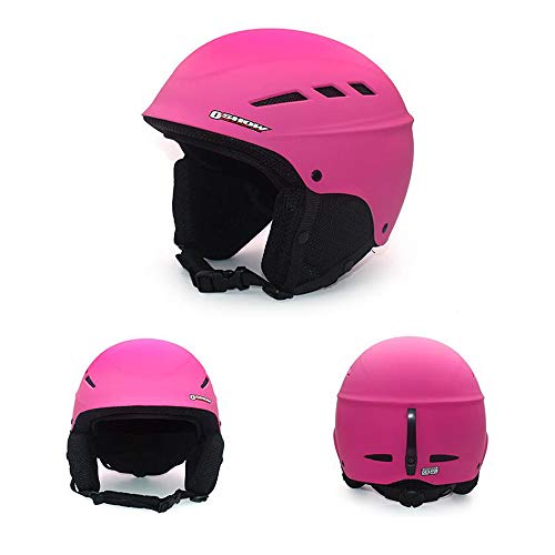 Mangen Ski Helmet Snowboard Helmet Skiing Snow Sports Helmet Outdoor Skiing Helmet (Pink, Kids S (52CM-56CM))
