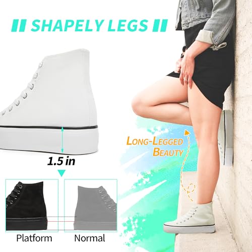 ALTOCIS Women's Comfortable Platform High Top Sneakers, Casual Mid Top Sneaker for Women, Cute Faux Suede Fashion Sneakers, Classic Lace Up Walking Shoes2