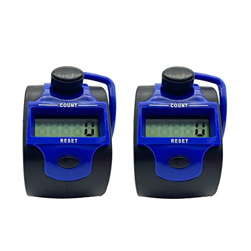 LEPEVNEY Tally Counter Digital LCD Electronic Handheld 5-Digit Number Count Clicker Blue Pack of 2