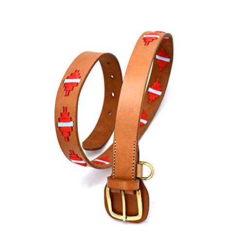 Polo Belt Hand-Stitched leather Brown belt 38" BLT-014