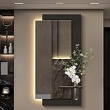 EBZFASO Decoración de paredes para el salón, Planta verde simulada 3D LED pintura decoración colgante for el hogar negro(Black 4,80 * 160cm/31.5 * 63in)
