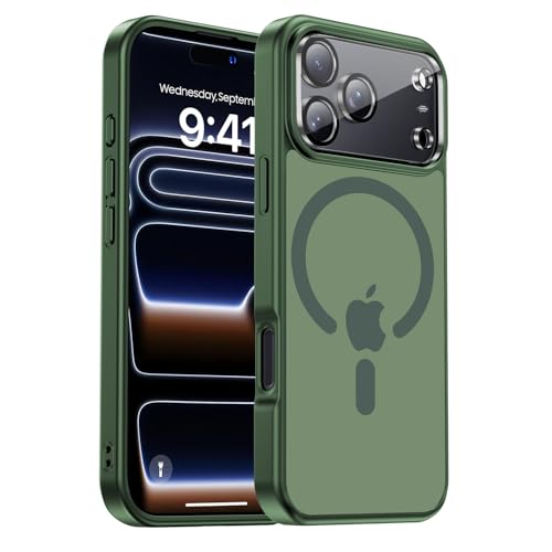 Yzoiko for iPhone 18 Pro Max Case, Magnetic & Shockproof, Alpine Green