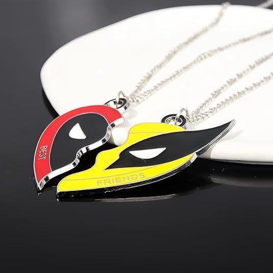 Yuoos 6PCS Deadpl and Wolvers Necklace-Bracelets Set, Superhero Series Best Friend Necklace Bracelets Halloween Gifts Cartoon Patterns as BFF Necklace Couples Jewelry