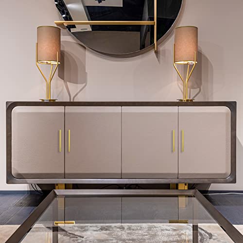 Ravinte 30 Pack 6-1/4 Inch Square Cabinet Handles Brushed Brass Kitchen Pulls For Cabinets Stainless Steel Kitchen Hardware Cabinet Pulls 6-1/4" Hole Center #TOP5