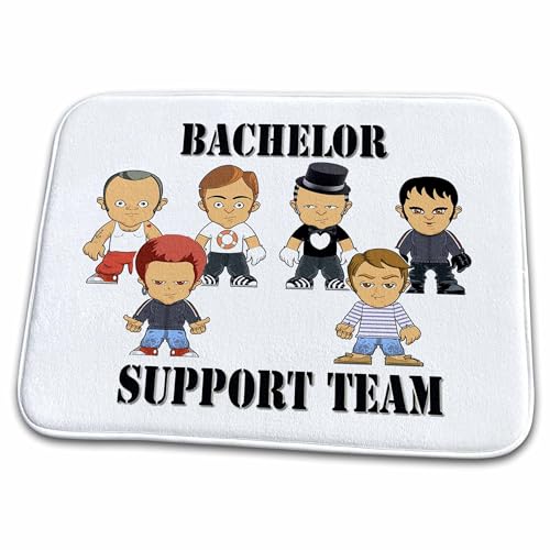 3dRose Bachelor Support Team Bath Rug with Funny Quotes