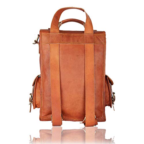 Brown Leather Rucksack By Leather Native – 2-In-1 Vintage Backpack For 15 Inch Laptops And Ipads – Waterproof And Handmade For Men And Women #TOP4