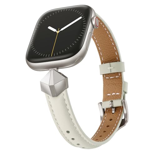 WFEAGL Slim Leather Band Compatible with Apple Watch for Women
