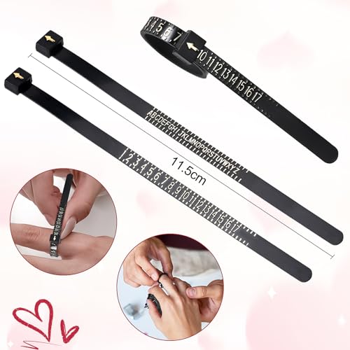 4-teiliges Ringmaß-Set, Ringstab, ringgrössenmesser, ring messer finger, ringmaßband, ring size measuring tool, Ringschablone, Ringmaß, Messskalen-Set, Größenstandard UK, EU, US