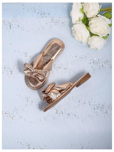 Image of GORGLITTER Girl's Slip on Sandals Bow Sandals Round Open Toe Beach Sandals