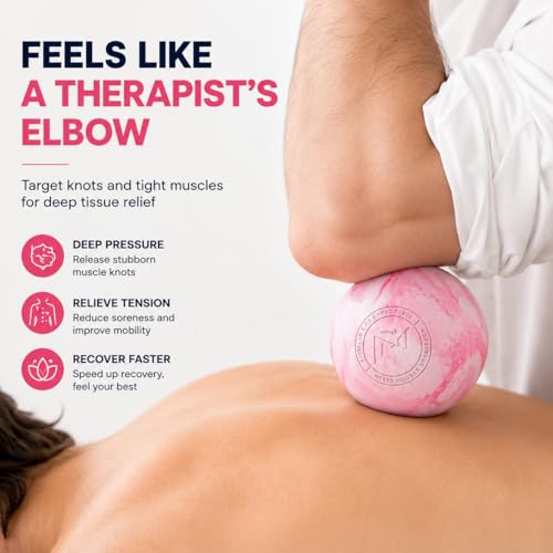 Image of FITZELAR Massage Lacrosse Balls for Myofascial Release, Quality Certification, Massage Deep Tissue for Back and Shoulder, Trigger Point Therapy, Muscle Knots, Relieving Muscle Pain (Pink.)