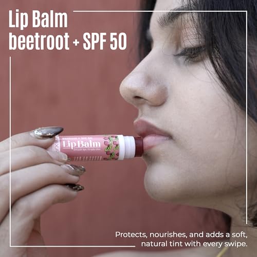 Image of Beetroot Lip Balm | Tinted Lip Care | For Dry & Chapped Lips | For Pigmented Lips | For Women & Men (Pack of 1, Stick Lip Balm), Red