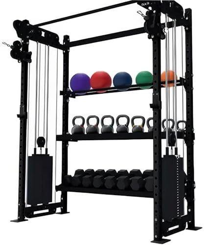 French Fitness Rig & Rack Functional Trainer w/3 Tier Storage 49