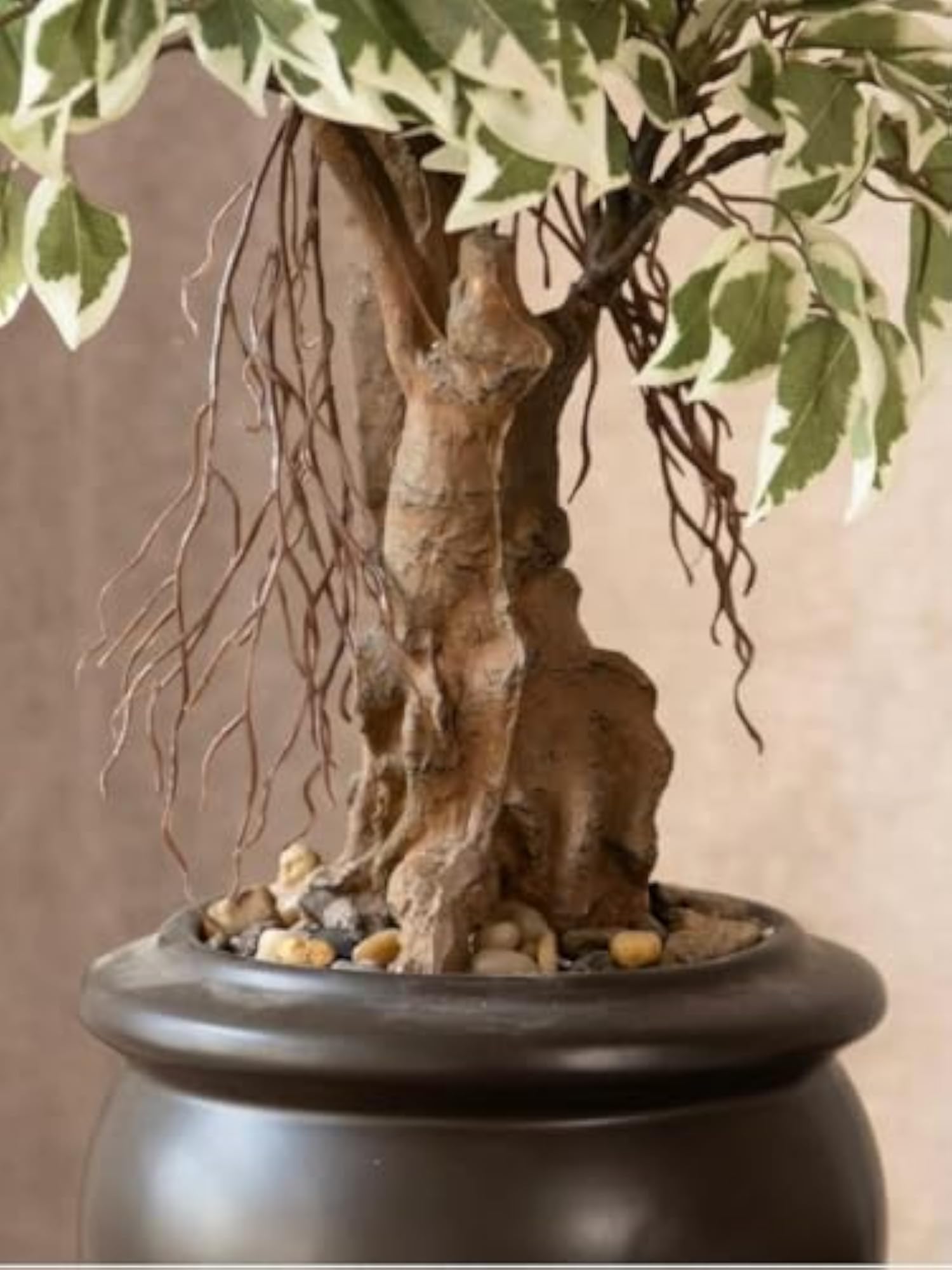 Artificial Ficus Leaves Bonsai Tree, 2 Feet