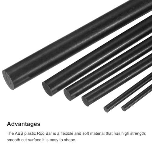 Image of MECCANIXITY ABS Plastic Rod Round Solid Bar 10mm x 400mm Black for DIY Model Material, Architectural Model Making, DIY Sand Table, Pack of 4 Pcs
