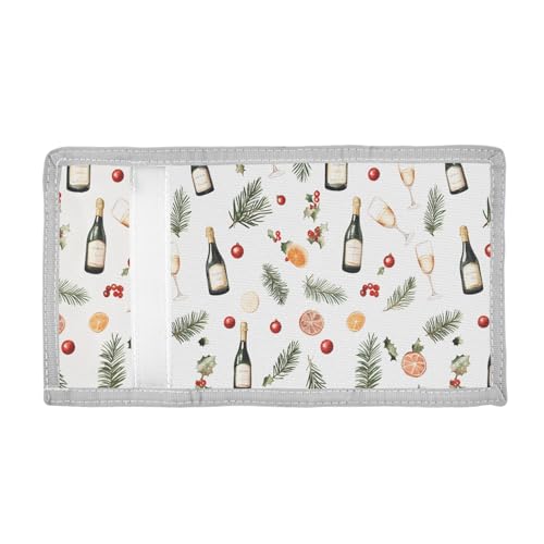 ALAZA Kids Wallets for Boys Girls Toddler Trifold Wallet Children Small Red Wine Fruit Leaves with Zipper Coin Pocket2