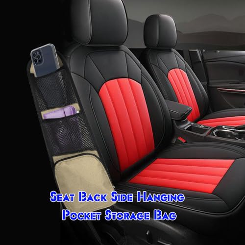 Kutyun 2PCS Car Seat Storage Hanging Bag, Car Seat Side Organizer, Stuff Holder with Mesh Pocket, Multi-Pocket Seat Side Storage Car Interior Accessories Suitable for Cars SUVs Trucks