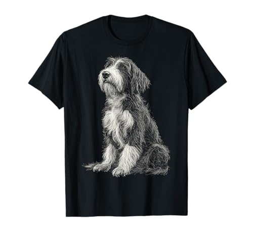 Bearded Collie Dog Motif Pet Art Bearded Collie T-Shirt for Men Women Kids