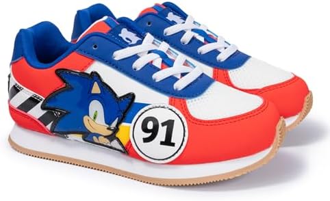 Sonic The Hedgehog 공식 라이선스 청소년 남아용 러닝 스니커즈 - 경량 운동용 레이스업 슈즈 쿠션 아동용 신발 학교 놀이 스포츠 — 사진 4