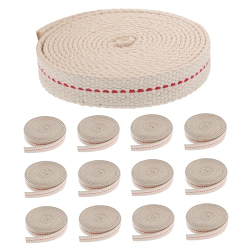 SHINEOFI 15 Rollos Mechas Planas de Algodón para Lámparas de Aceite de Repuesto para Linternas de Queroseno Vintage y Quemadores de Parafina para Camping y al Aire