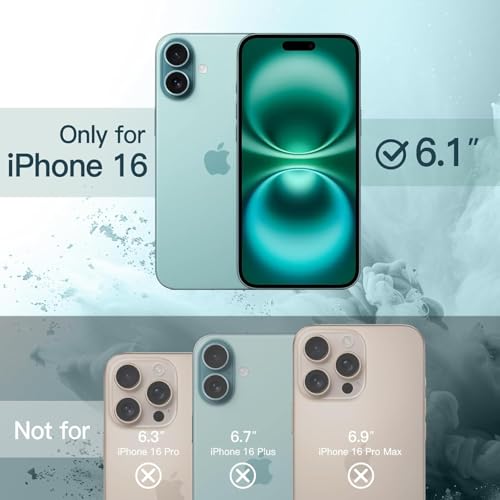 Image of DIZORO Square Microfiber Candy Case Compatible for iPhone 16 Shockproof Slim Back Cover Liquid Silicone Case - Mint Green