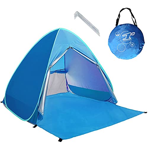 Portable mit Reißverschluss Tür Pop Up Beach Zelt Outdoor Anti UV-Strand Zelt Sonne Shelter, automatische Instant Familie Cabana für Camping Strand Angeln Garten