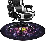SHACOS Tapis de Chaise Bureau 120x120cm Tapis de Chaise Gaming Antidérapant Silencieux Protège Le Sol Ronde Tapis de Protection de Sol pour la Maison Bureau Salon Chambre