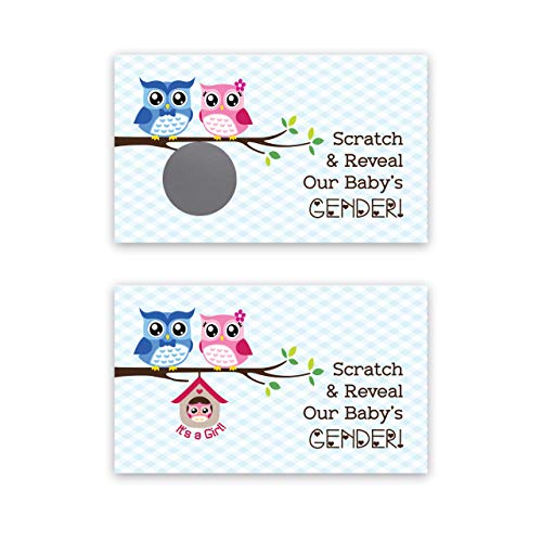 Whimsical Owl - It's a Girl! - Gender Reveal Scratch Off Cards - 25 Pack - My Scratch Offs