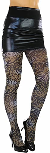 Image of ToBeInStyle Women's Vibrant Multicolor Animal Print Pantyhose Assorted Hosiery