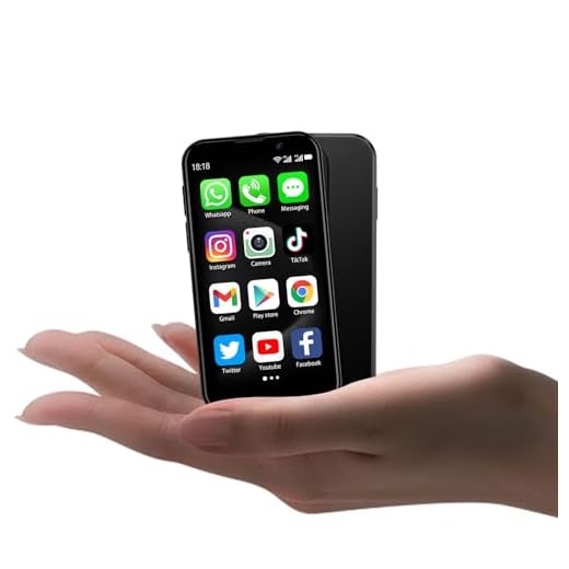 soyes Mini Phone World's Smallest 3.0" HD Touch Screen Mini Smartphone Unlocked Android Compact Mobile Phone for Kids & Students Cell Phone wih Quad-Core Dual SIM Face ID 2GB+16GB Black