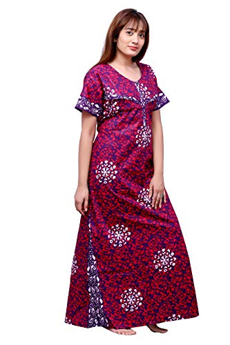 Image of Feeding Nighty in Fine Cotton 2 Side Zips for Feeding Purpose & Neck Buttons for Easy Wearing Soft Cotton Maternity Nighty for Women Feeding Combo Feeding Nighty for Women Cotton Combo of 2Pcs