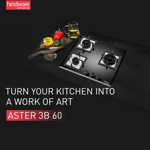 Hindware Smart Appliances KA Hob Aster | 4D Flame Technology | Auto Ignition | Metallic Knobs | Matte Finish Drip Tray | Cast Iron Pan Support |... - Image 2
