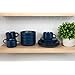 Strawberry Street Wazee Matte Black Dinnerware Set, 16-Piece Service For 4, Includes Oversized Mugs & Bowls