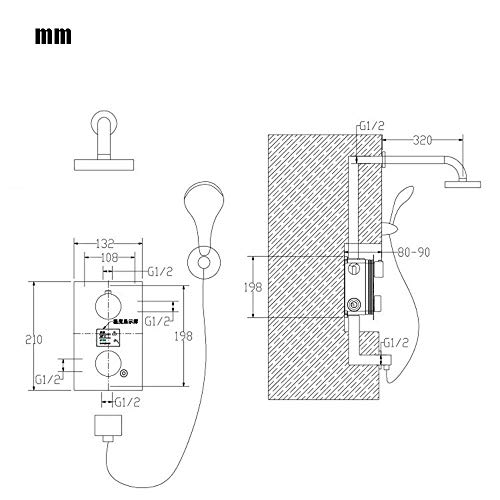 Ensemble de douche hydromassant pour une expérience de pluie luxueuse à la maison