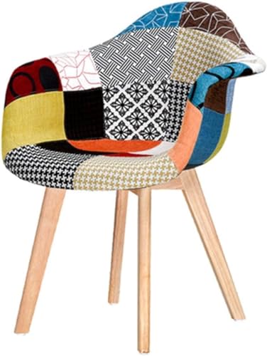 buybuy Fauteuil Picasso série PP avec assise en éponge recouverte de tissu de style patchwork, pieds en bois de hêtre Patchwork PIC006